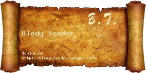 Bledy Teodor névjegykártya